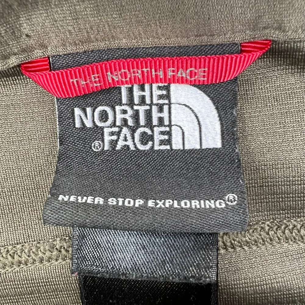 The North Face Henley Shirt Mens XXL Olive Green Fleece Short Sleeve Zip Outdoor